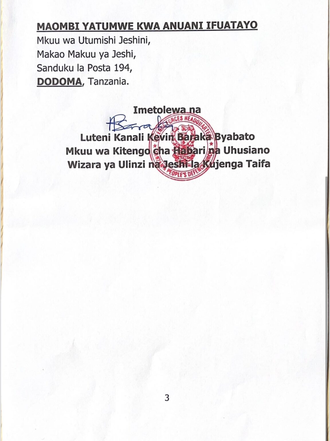 JWTZ – Nafasi za Kuandikishwa Jeshini – Tanzania People’s Defence Force ...